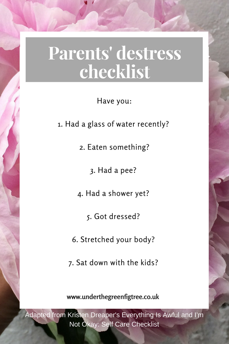 Parents' destress checklist
